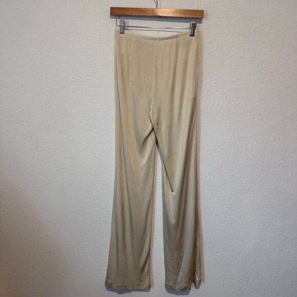 Helmut Lang Warm Sand Fluid Car Stretch Jersey Trouser Pants Women's Size XS